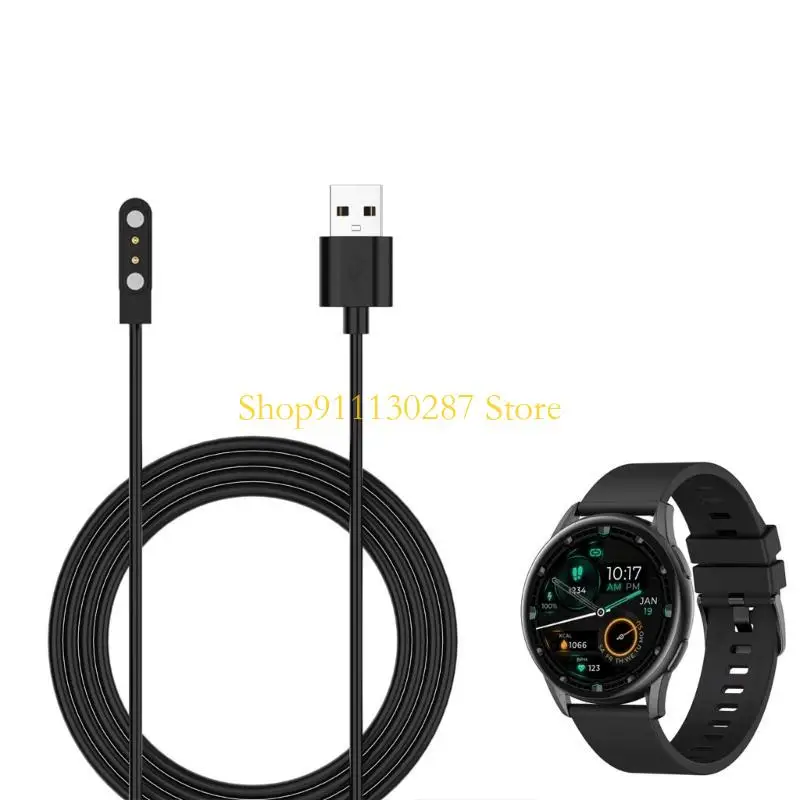 J1HC Cable carga USB para cargador reloj inteligente 2 pines para reloj Kieslect K10 K11 - imagen 3
