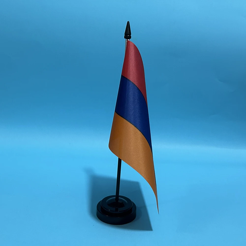 Bandera pequeña de escritorio de oficina de 14x21cm, bandera de poliéster, decoración de mesa nacional de Arménia, bandera, adornos de escritorio - imagen 5