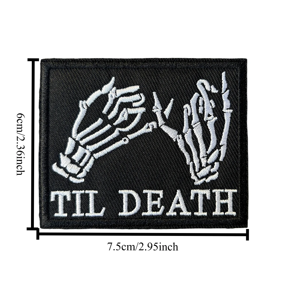 Parche táctico bordado TIL DEATH con velcro – Insignia militar para mochila - imagen 2