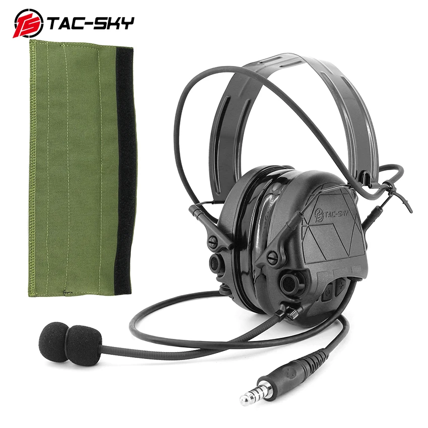 TS TAC-SKY TAC301 orejeras tácticas de protección auditiva para disparar electrónico cancelación de ruido pastilla Walkie Talkie auriculares - imagen 5