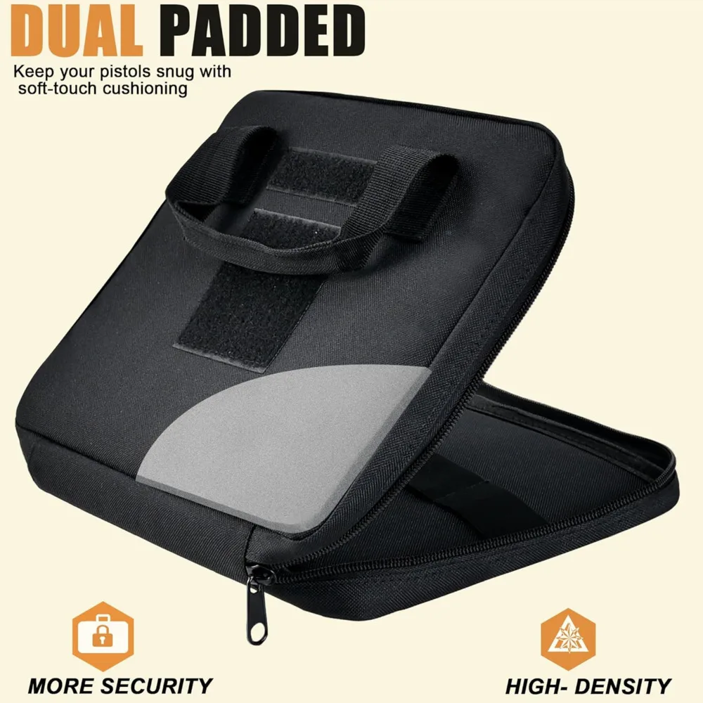 Estuche táctico para pistola de mano, estuche para pistola, bucles elásticos suaves, Panel de bucle acolchado doble, bolsas para pistola, bolsa de almacenamiento para transporte de pistola, bolsa de caza - imagen 5