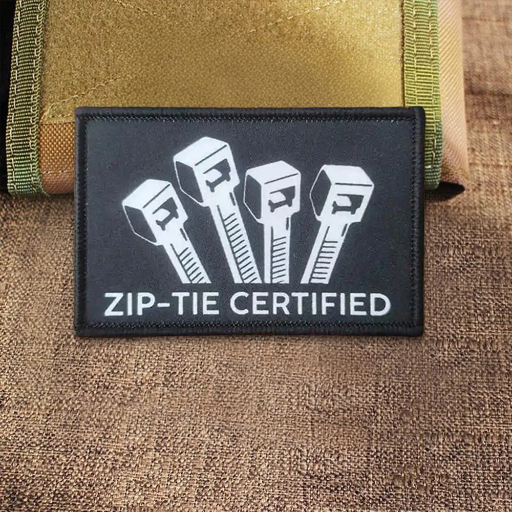 Parche táctico moral certificado con cremallera, parche divertido con gancho y bucle, insignia militar, brazalete, pegatinas para mochila - imagen 4