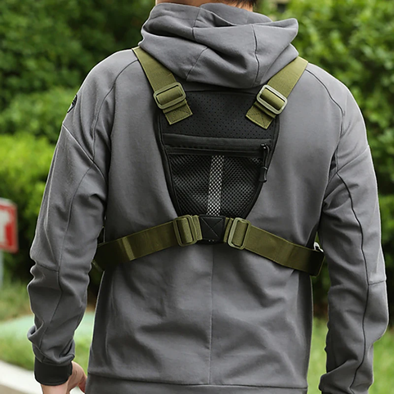 Bolsa táctica Molle para chaleco de pecho, bolsa de pecho de viaje para deportes al aire libre, mochila de entrenamiento para senderismo y acampada con múltiples bolsillos para hombre - imagen 3