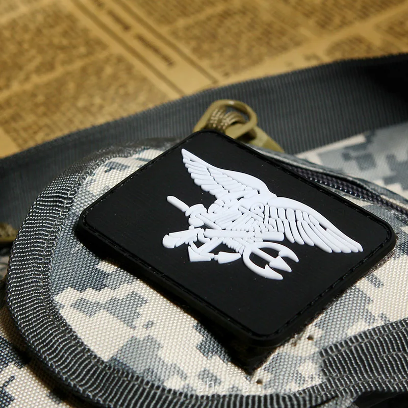 Brazalete aerotransportado US101, parches impermeables con gancho y bucle, rompe en PVC, bandera de EE. UU., bolsa militar para exteriores, pegatina para ropa, aplique de insignia - imagen 4