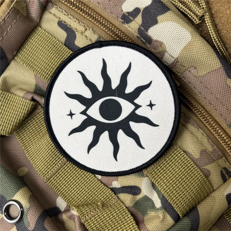 Parche impreso con ojos tácticos, insignia de moral militar, parches con gancho, pegatinas para mochila y ropa - imagen 3