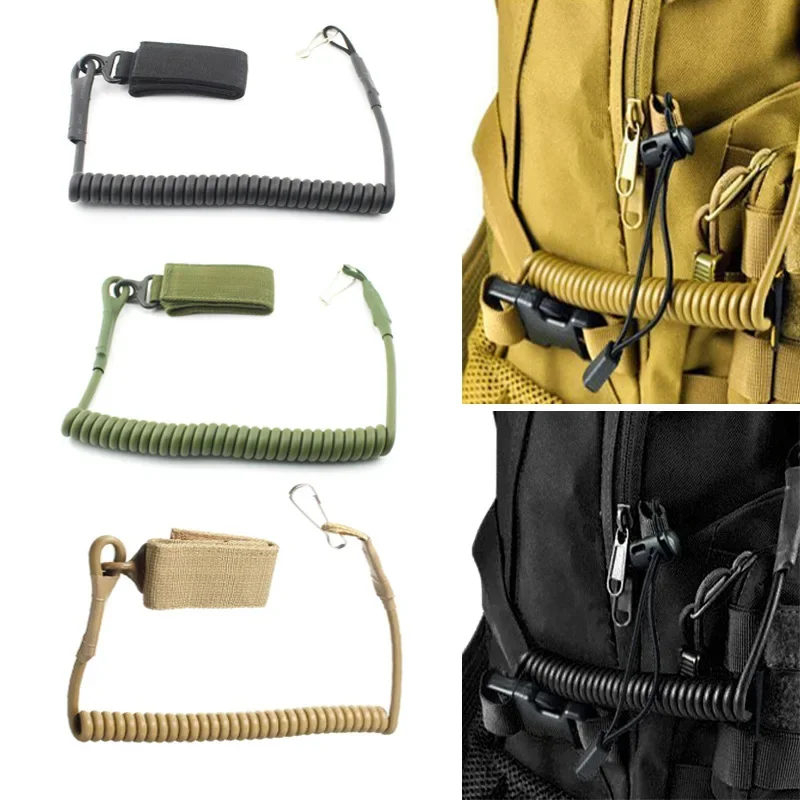 Molle cinturón elástico cuerda de resorte cordón correa Airsoft bobina pistola Sling herramienta de caza pistola de tiro accesorios de eslinga - imagen 3