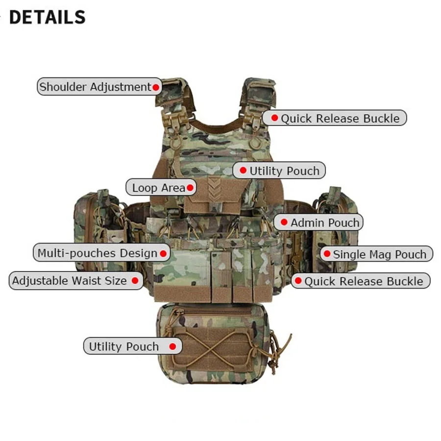YAKEDA Nuevo chaleco de entrenamiento Equipo de chaleco de entrenamiento multifuncional al aire libre - imagen 5