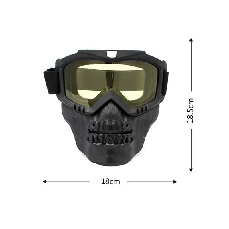 Máscara facial completa de Paintball con gafas antiniebla máscara táctica de motocicleta ciclismo tiro CS Cosplay máscara de fiesta - imagen 3