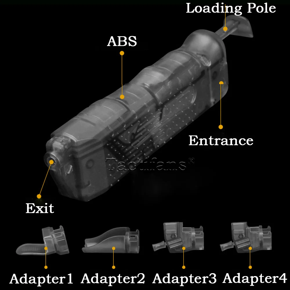 Tactifans táctico Airsoft plástico BB compacto Speedloader 250 rondas para 4,5 MM/.177 BB cargador Paintball accesorios caza - imagen 4