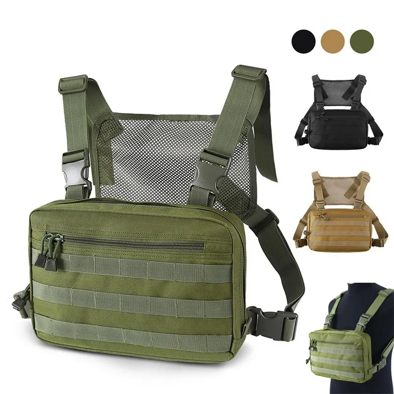 Bolsa de pecho táctica para hombre, paquete frontal Molle, chaleco, mochila, bolsas de nailon para escalar y acampar, paquete de viaje deportivo militar al aire libre - imagen 2