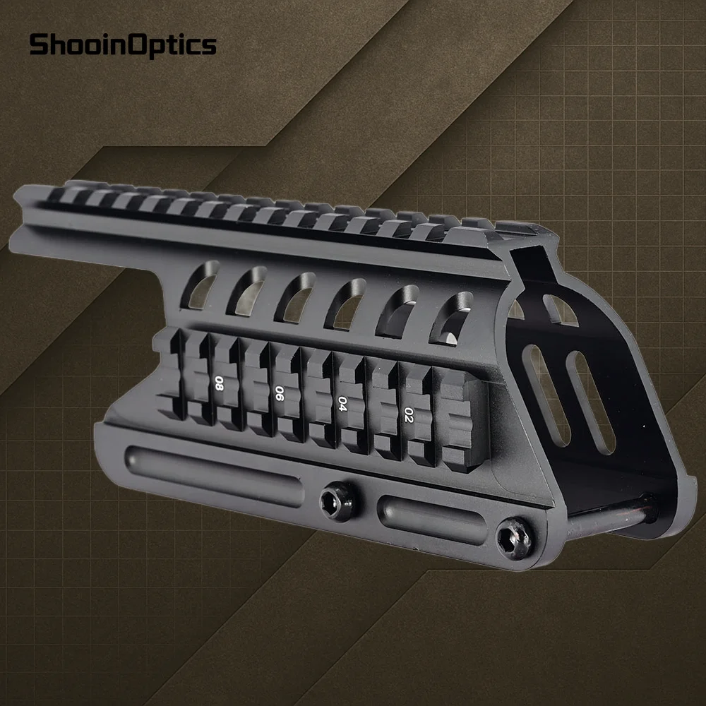 Soporte de alcance de aluminio para riel de sillín de escopeta Remington 870, adaptador Picatinny de 20mm para mira óptica de caza - imagen 2