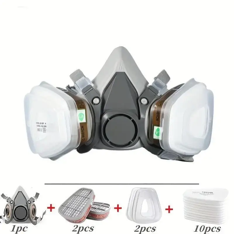 Nuevo Respirador de Gas y polvo 7 en 1/16 en 1 6200, máscara de media cara para pintar, pulverizar, vapor orgánico, filtro de Gas químico, seguridad en el trabajo - imagen 3