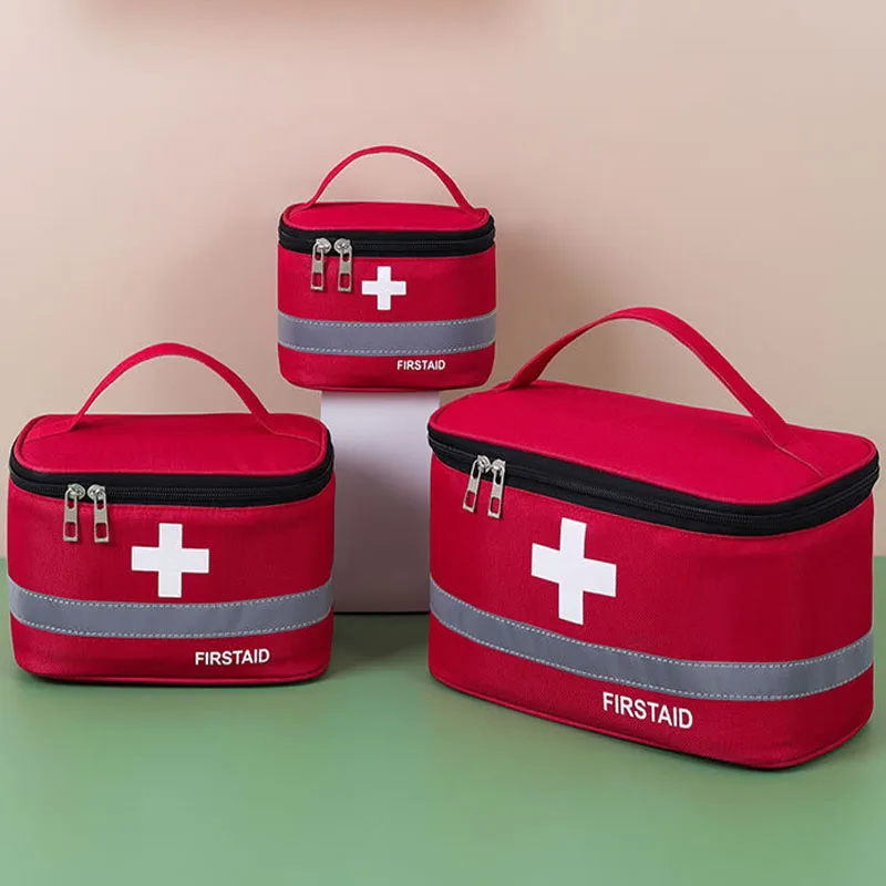 Kit de primeros auxilios portátil al aire libre, bolsa de almacenamiento de medicamentos, bolsa de rescate para el hogar, Kit médico de gran capacidad para niños, organizador de almacenamiento - imagen 3