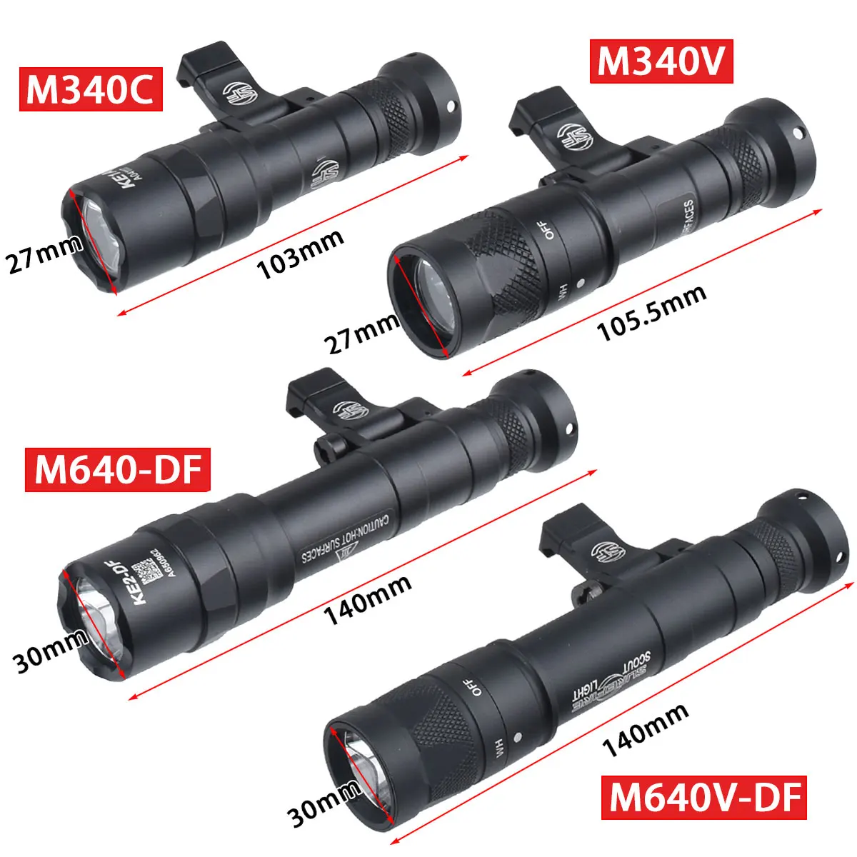SureFire Linterna Táctica LED – Montaje Riel Picatinny 20mm para Arma