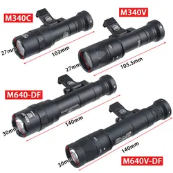 Táctico Surefire M340C M340V M640 M640DF pistola explorador luz Rifle Airsoft linterna estroboscópica LED linterna compatible con riel Picatinny de 20mm