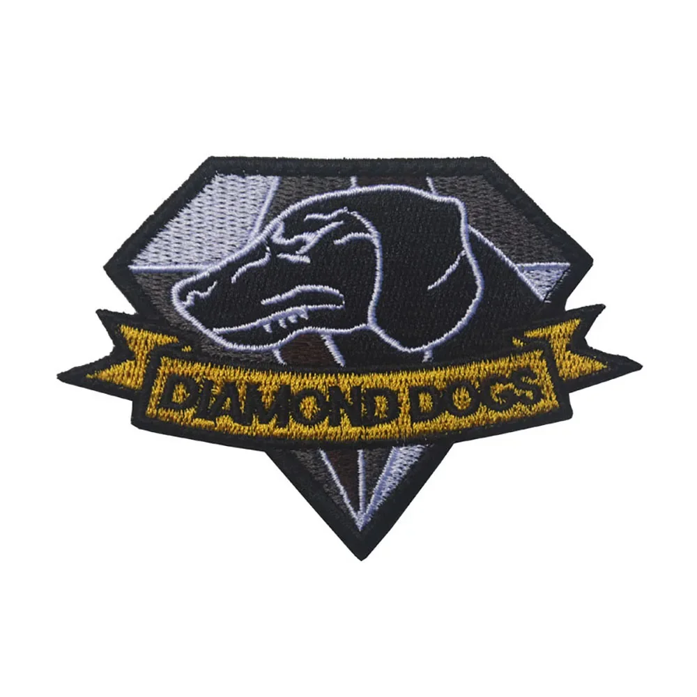 Parche bordado de perros con diamantes, accesorio de Metal sólido MGS, parches de bucle de gancho, apliques tácticos, insignias de emblema para chaqueta y mochila - imagen 4