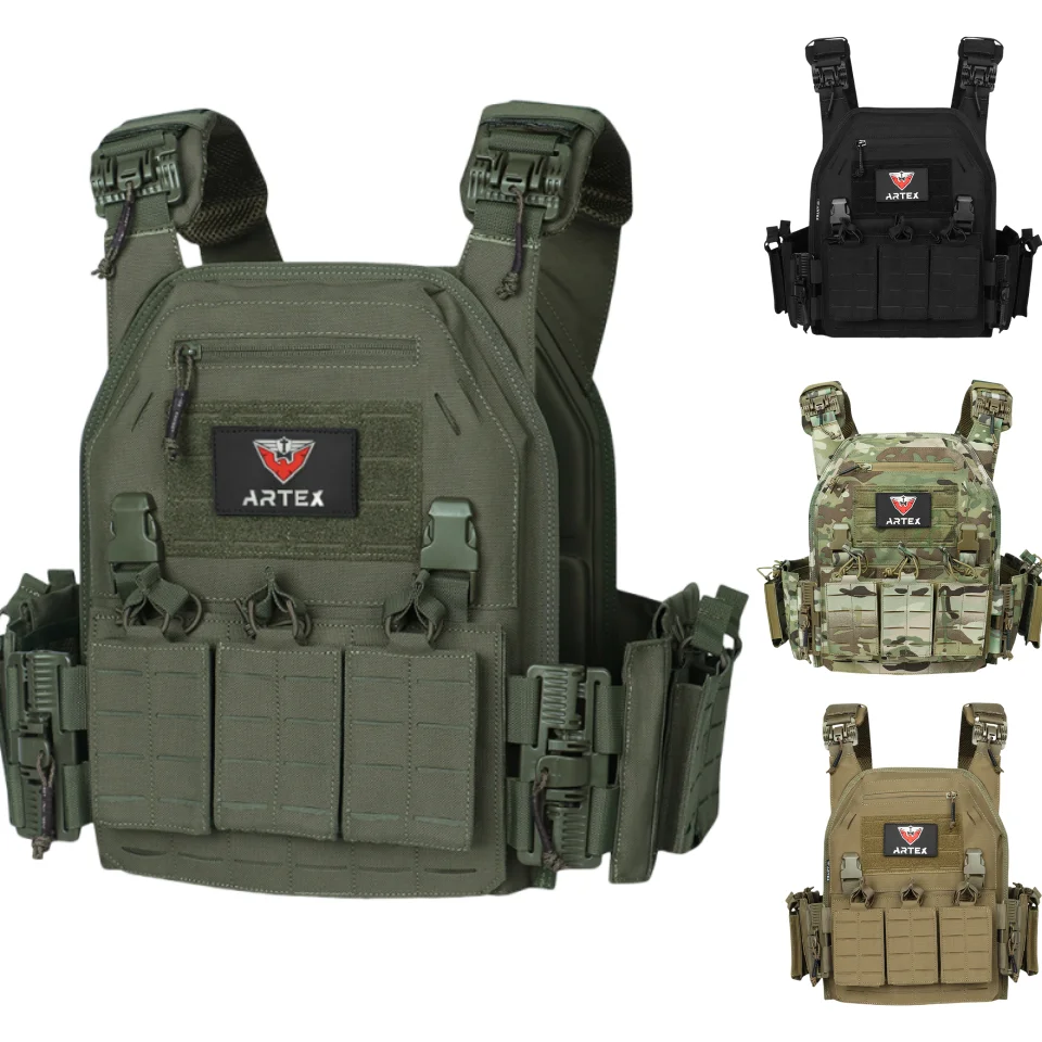 Chaleco táctico Ranger verde MOLLE con liberación rápida – Portador de placa - imagen 4