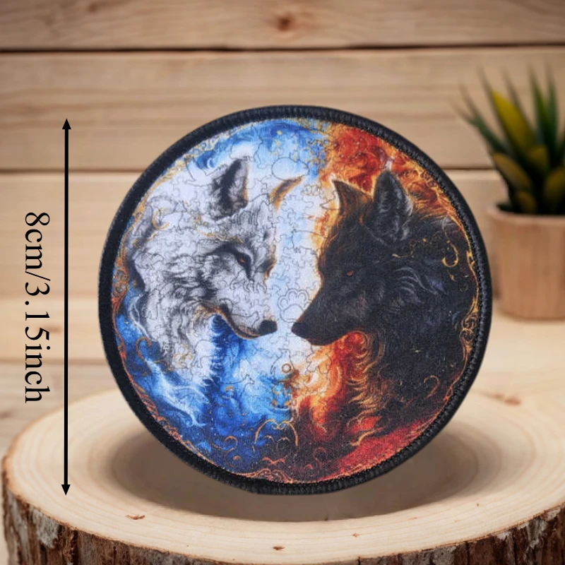 Parche con estampado de lobo militar, chaleco táctico, insignia de moral con gancho y bucle, pegatinas decorativas para mochila, parches para brazalete para ropa - imagen 4