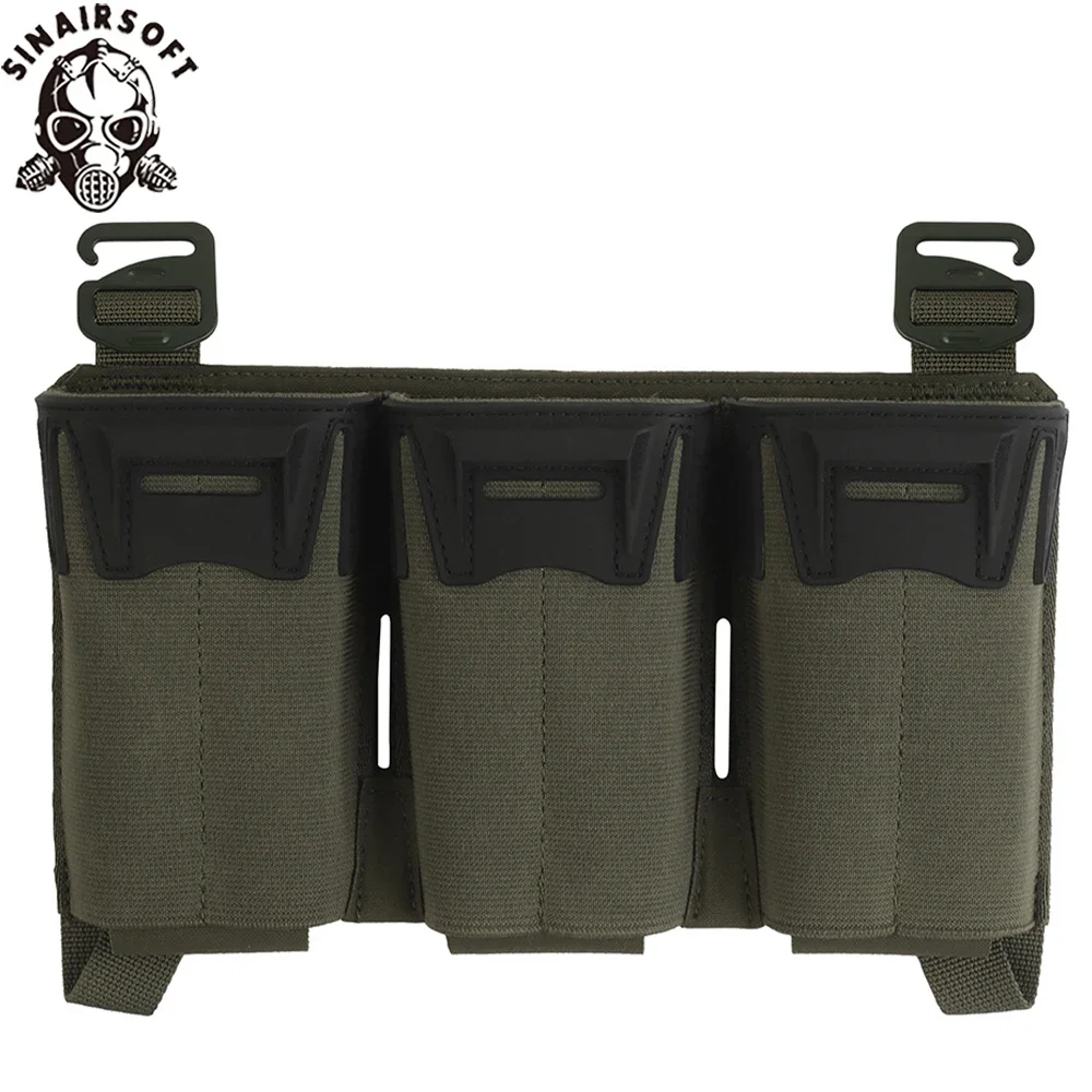 Bolsa táctica multicalibre Triple Mag M4 5,56 7,62x39 PCC 9mm mordazas Glock extendidas cartel frontal gancho G bolsa MOLLE caza Agili - imagen 2