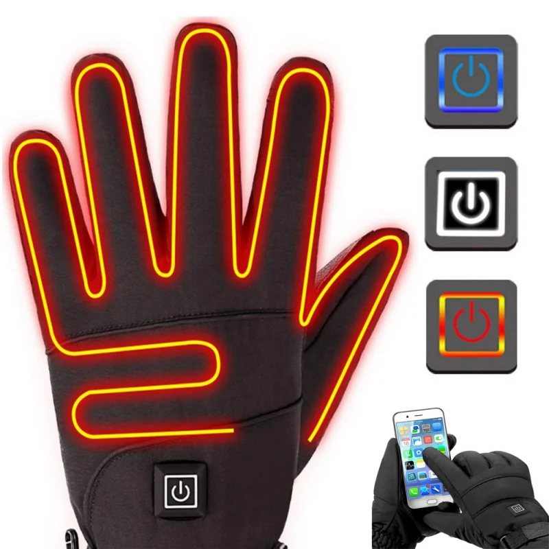 Guantes Térmicos de invierno para ciclismo, resistentes al agua, gruesos, eléctricos, alimentados por batería, para esquí, Camping y pesca, 1 par - imagen 2