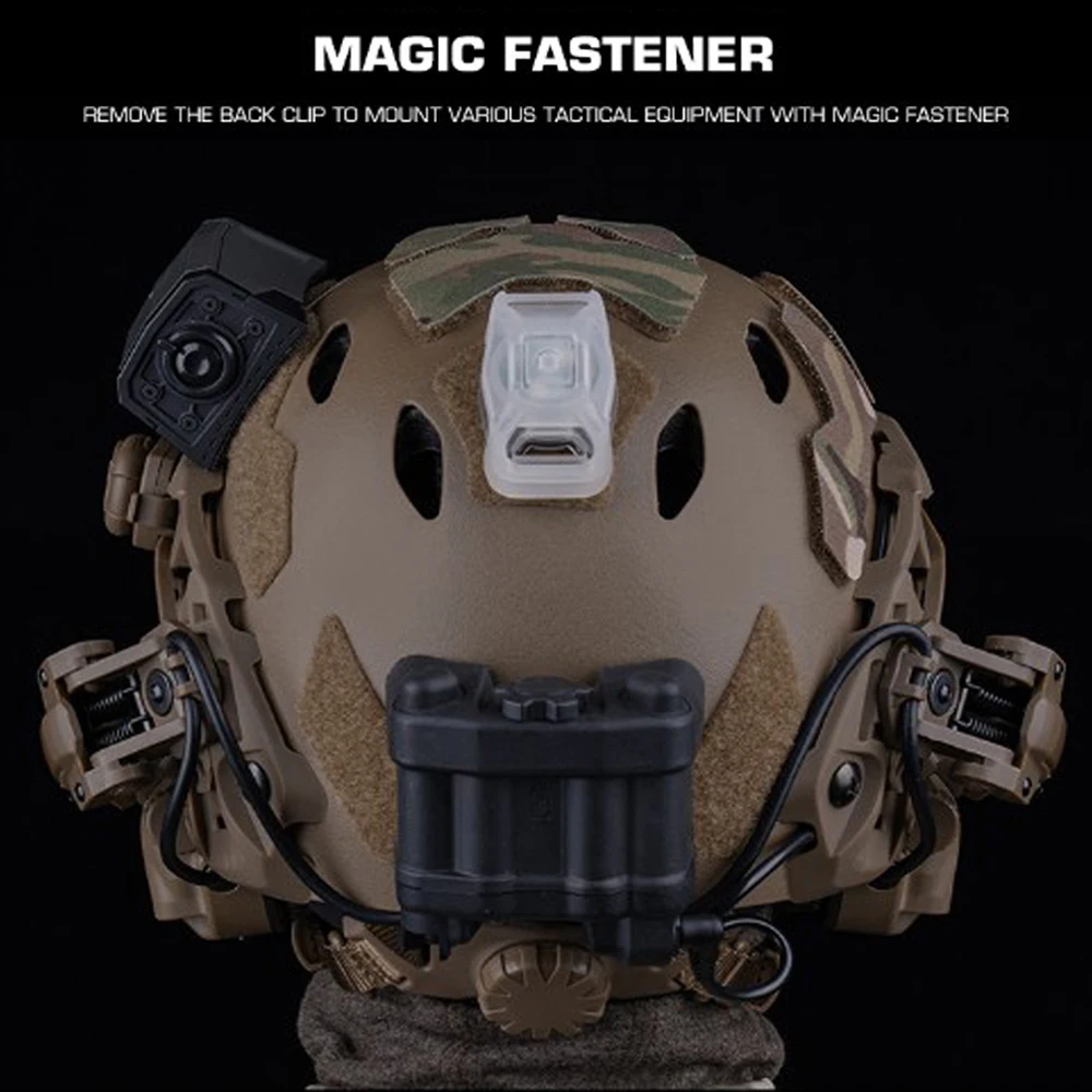 Luz para casco NANO, 2 modos para motocicleta, ciclismo, caza, pesca, lámpara de señal LED, lámparas tácticas de identificación IR, chaleco MOLLE, equipo - imagen 5