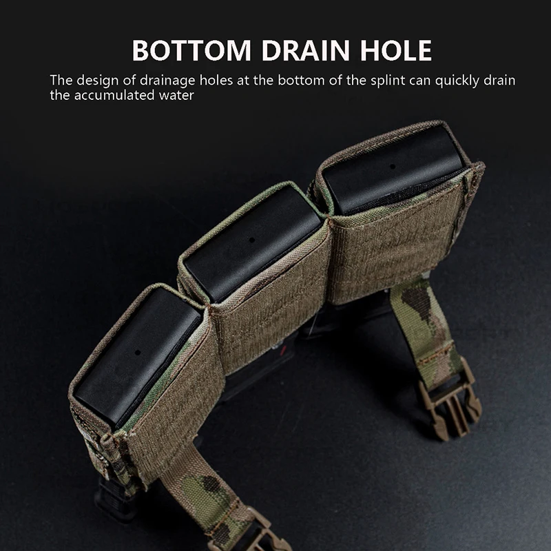 Chaleco táctico de caza Triple revista FAST 5,56, bolsa Triple Mag, Panel frontal para bolsas de soporte Airsoft M4 - imagen 5