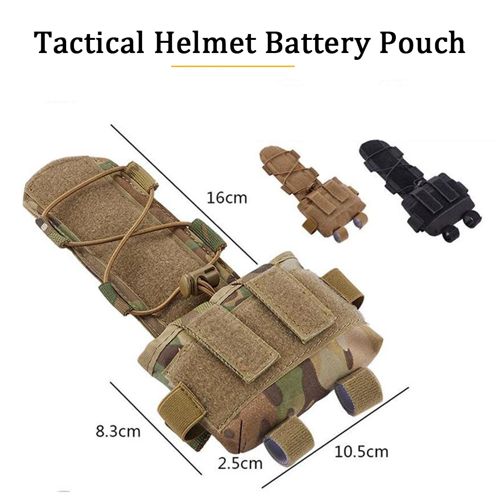 Bolsa Táctica Para Casco, Caja de Batería MK2 Contrapeso 500D Nylon Bolsa de Batería para Casco, Accesorios Tácticos con Gancho N Loop para Caza Airsoft Shooting Paintball - imagen 3