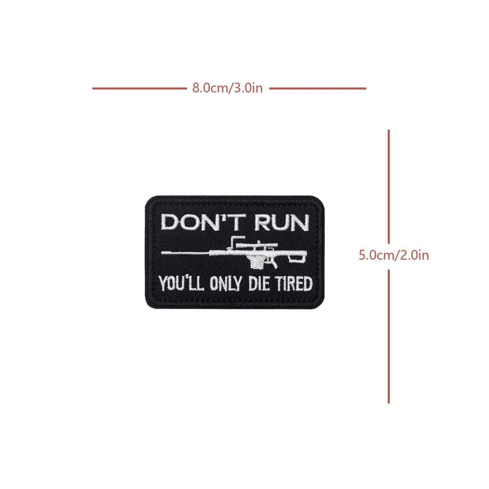 Parche velcro MOLLE Don't Run – Bordado táctico para equipo - imagen 5