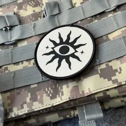 Insignia de moral divertida de ojo de Chevron, parches impresos para ropa, gancho y bucle militar táctico, pegatinas para mochila, apliques personalizados