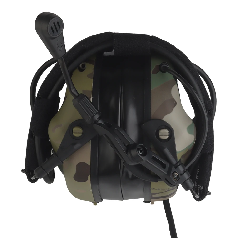 Orejeras de tiro de 7,0 Gen, auriculares tácticos con reducción de ruido, auriculares activos con riel para casco, brazo de auriculares, adaptador PTT Kenwood - imagen 4