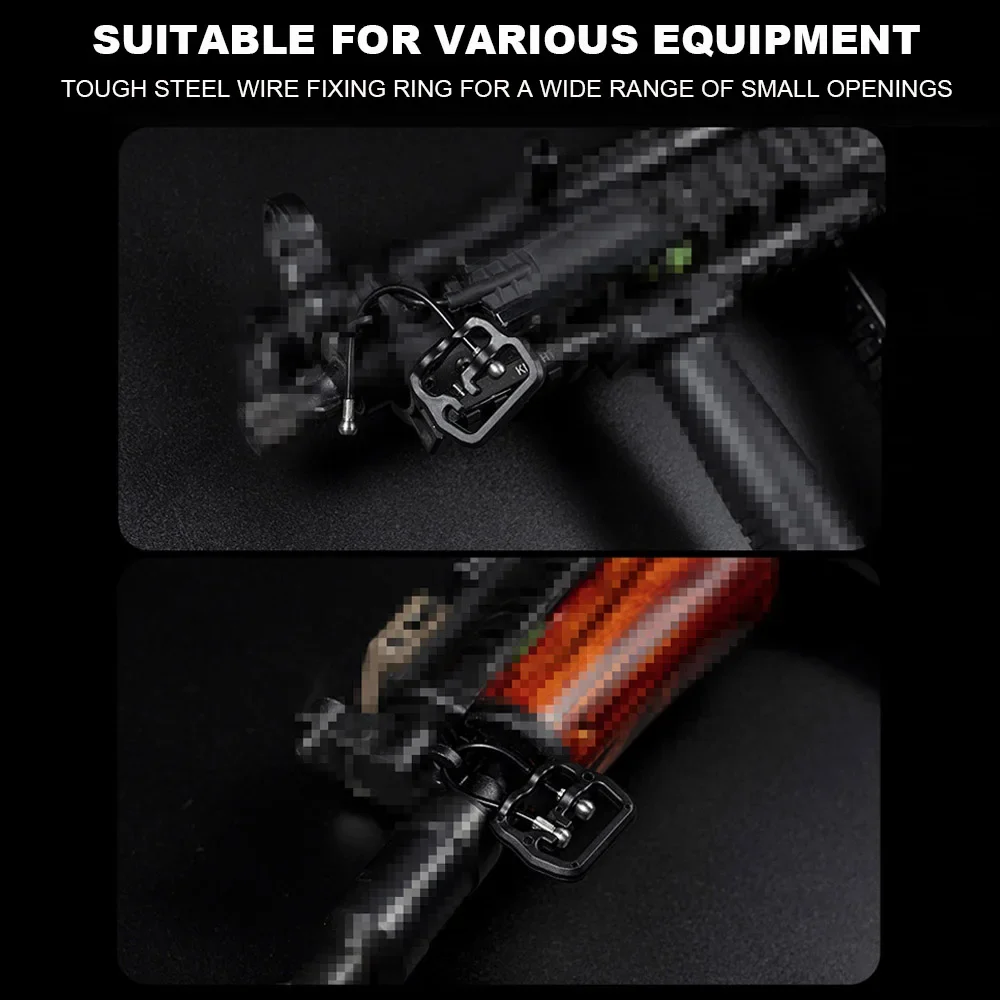 Hebilla de eslinga táctica para Rifle Militar, hebilla de alambre de acero de liberación rápida para caza, Airsoft AK M4, Clip de correa, bucle en U, 2 uds. - imagen 5