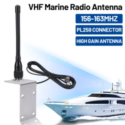 ABBREE Antena VHF marina 156-163 MHz PL-259 para barcos y embarcaciones