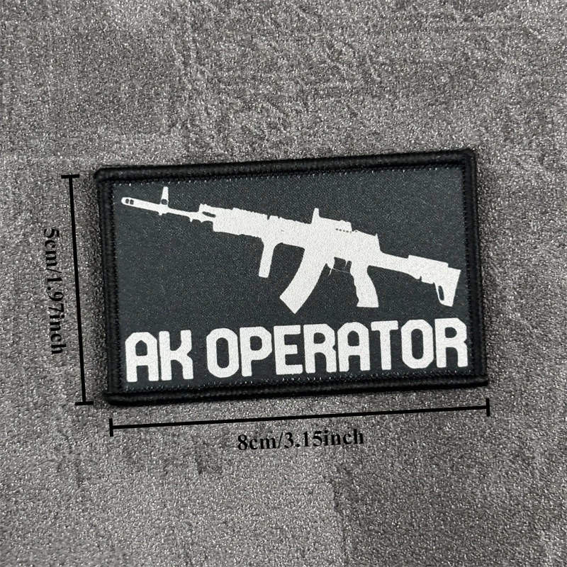 Parche impreso "AK OPERATOR", insignia de moral táctica, parches militares con gancho y bucle, pegatinas para mochila y ropa - imagen 3
