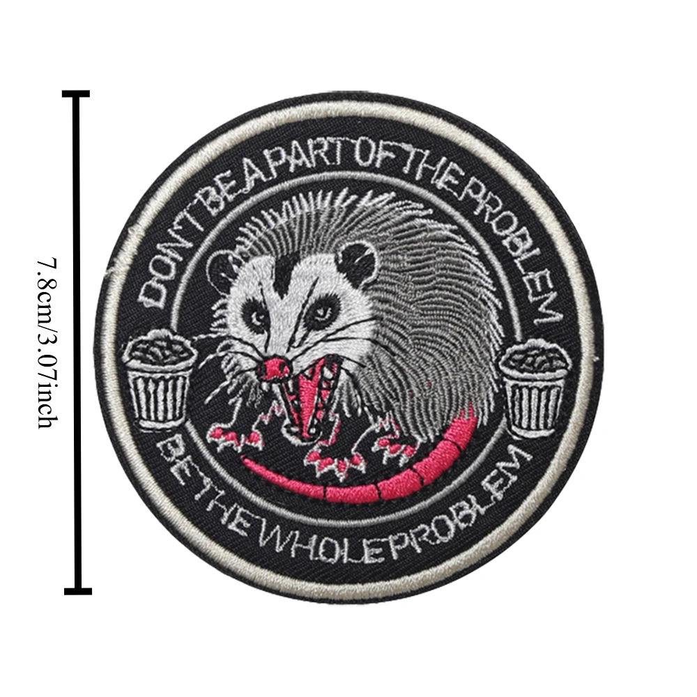 No se parten del problema, Be The Whole Problem, parches bordados, parche de gancho de ratón enojado, pegatinas tácticas para mochila moral - imagen 2