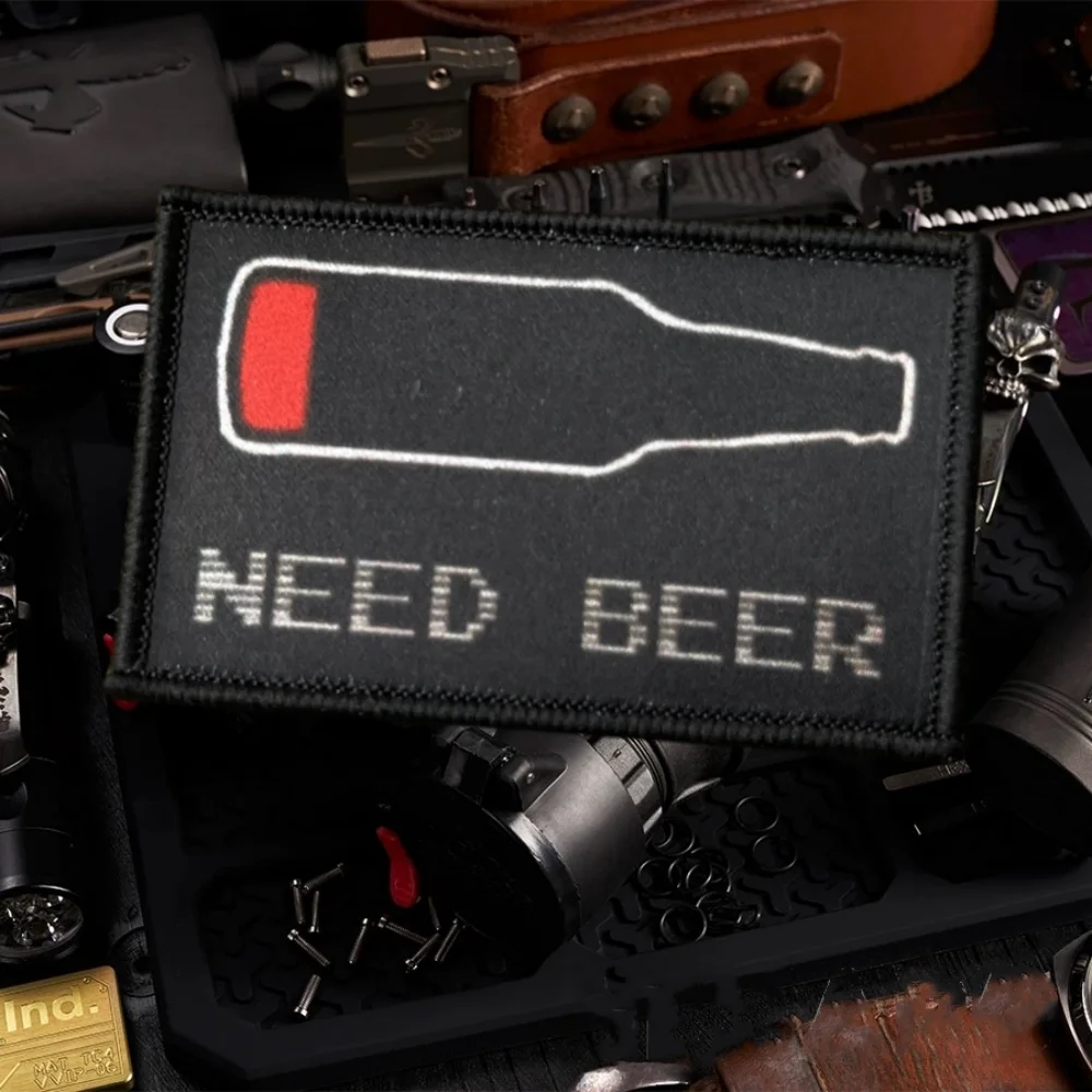 NEED BEAR-insignia de moral, parche de gancho y bucle con estampado táctico Chevron para ropa, brazalete militar de belleza, pegatinas para mochila