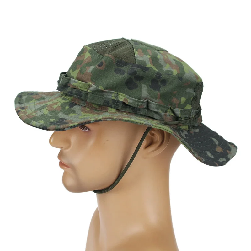 Sombrero panamá para hombre, sombrero de cubo, protector solar táctico, camuflaje, viajes al aire libre, escalada, pesca, entrenamiento, playa, sombrero de senderismo para hombre - imagen 4