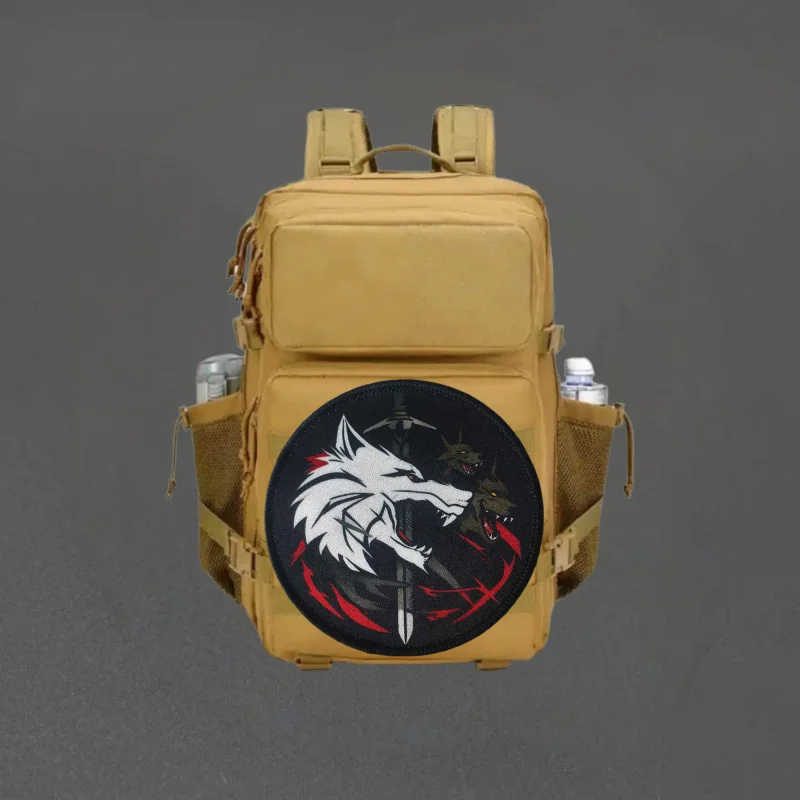 Parche táctico cabeza de lobo feroz con velcro para ropa