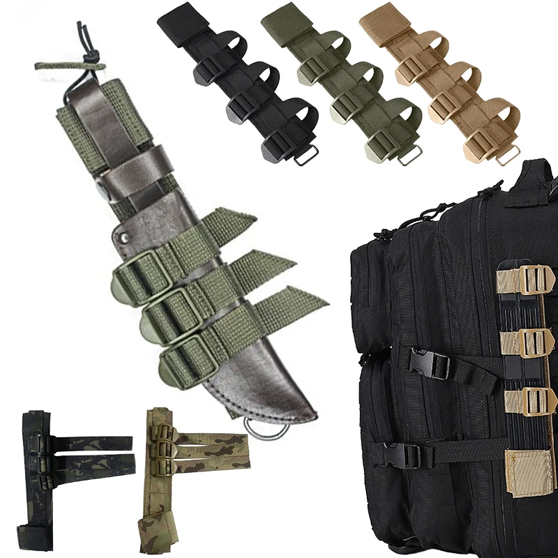Adaptador de bolsa de cuchillo Molle táctico para exteriores, herramienta de engranaje, soporte de funda, accesorio para mochila, chaleco de caza, bolsa para mochila