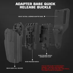Adaptador tactico de desenfunde rapido Glock - funda, placa y hebilla