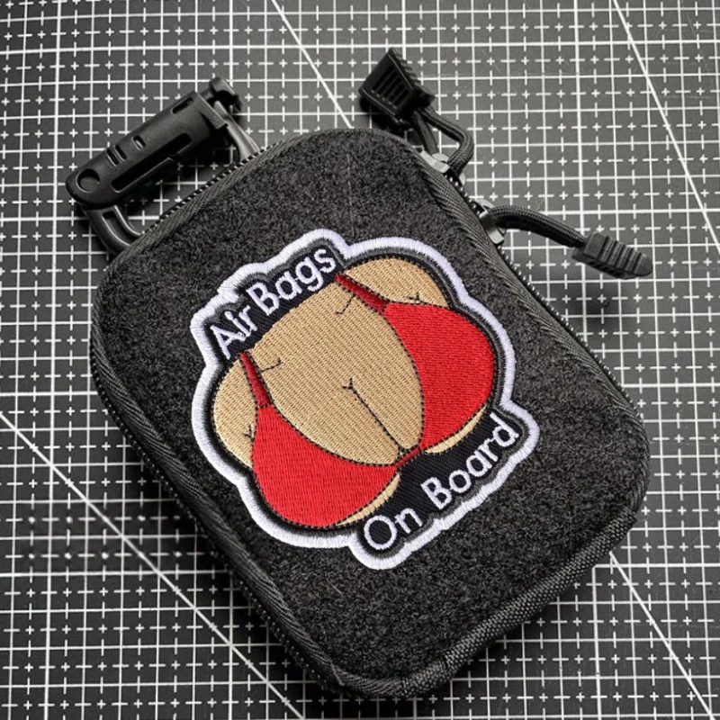 Parche de bolsas de aire a bordo, insignia militar de moral táctica, brazalete bordado con gancho y bucle, pegatinas decorativas para ropa y mochila - imagen 3