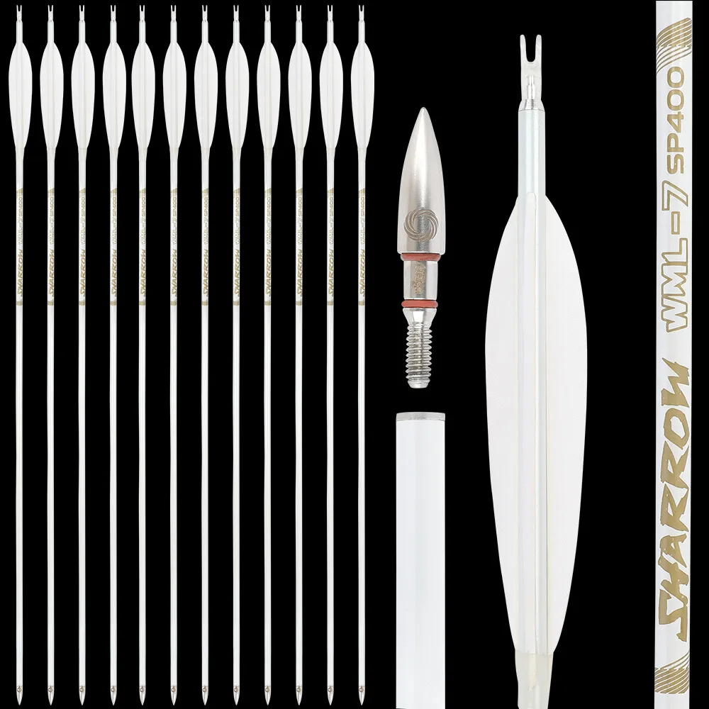 6/12pc 33,7 "flecha de carbono puro ID6.2mm columna vertebral 400/500/600/700/800 Pin Nock tiro con arco recurvo arco compuesto caza tiro objetivo