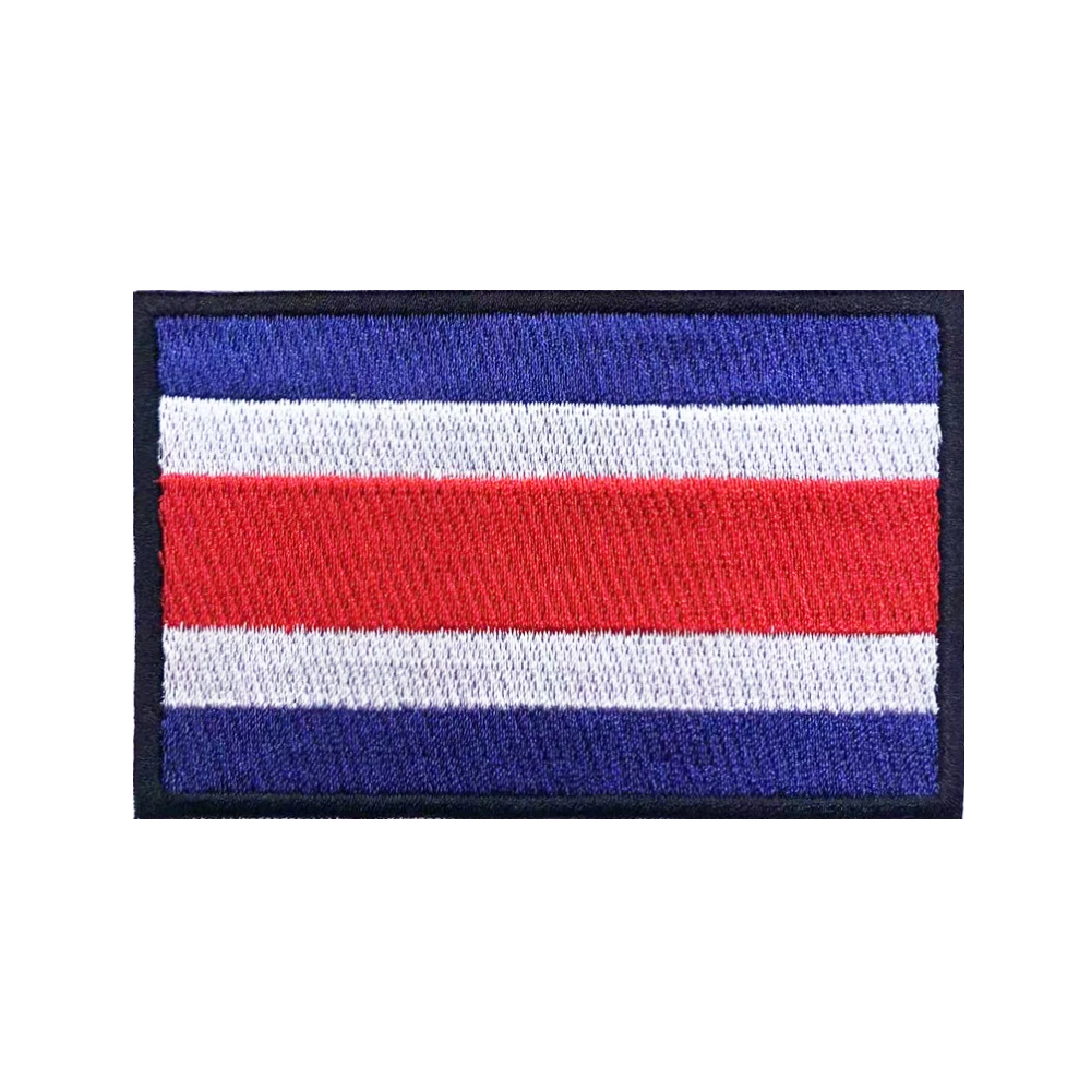 Parches de bandera de Costa Rica, brazalete, parche bordado, gancho y bucle, insignia bordada con hierro, raya militar - imagen 4