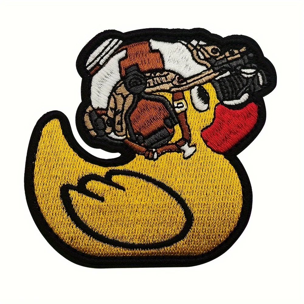 Lindo parche de pato táctico Velcros divertido militar gancho y bucle pegatina de sujeción insignia bordada para DIY Molle mochila equipo