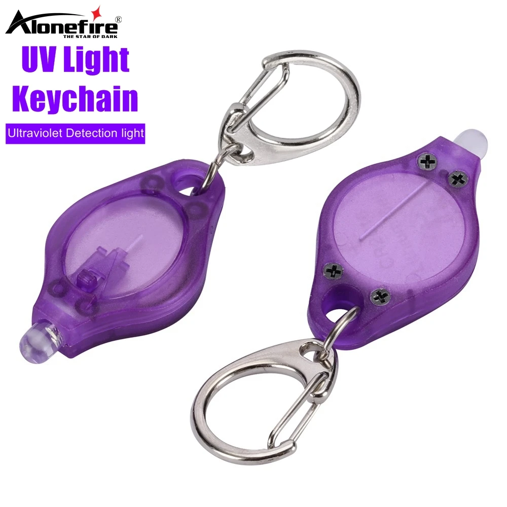 Llavero con luz LED UV de 1/10/50 unidades, 365/395nm, Mini Mineral de dinero portátil, manchas de mascotas, tiña de gato, marcador de tinta Invisible, Detector fluorescente - imagen 3