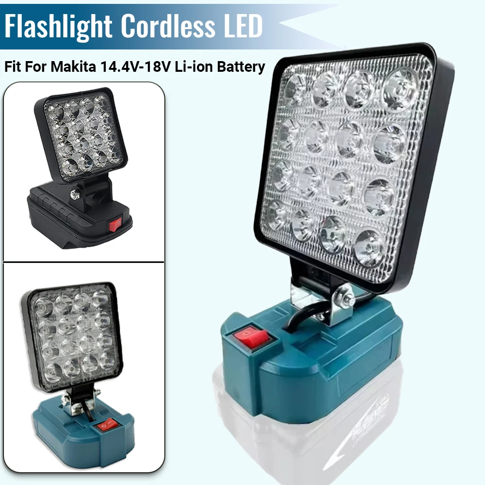 Luz LED de trabajo Universal, puerto de carga USB para baterías de litio de 14,4-20V, herramienta de iluminación de materiales ABS de diseño plegable