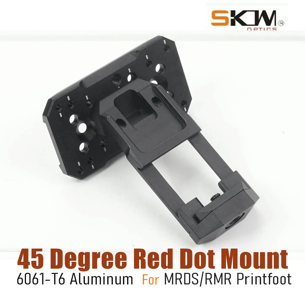 SKWoptics Soporte táctico de punto rojo de 45 grados para RMR MRDS PrintFoot para riel Picatinny de 21 mm - imagen 5