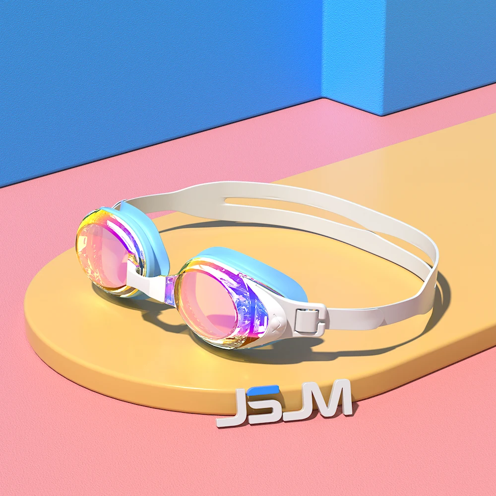 JSJM Gafas de natación antivaho profesionales para adultos: protección UV, ajuste de silicona ajustable para hombres y mujeres, diseño unisex - imagen 2