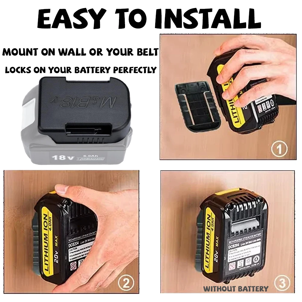 Soporte de almacenamiento de montaje de herramientas apto para Makita/Bosch 18V Li-ion batería herramienta máquina soporte cinturón montaje estante ranura almacenamiento - imagen 5