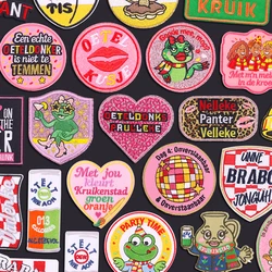 Parches bordados con emblema holandés Oeteldonk/Kruikenstad/Brabant, parches de Carnaval de Países Bajos para ropa, parches para planchar