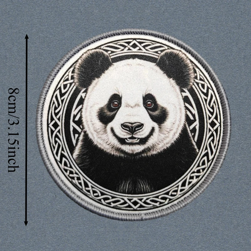 Parche con estampado redondo de Panda, chaleco táctico, sombreros con gancho y bucle, insignia de moral, mochila, pegatinas decorativas, parches para brazalete para ropa - imagen 3
